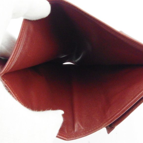 Cartier tri-fold wallet mast line Bordeaux leather Authentic used